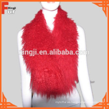 Collar de piel de cordero tibetano rojo Tibet